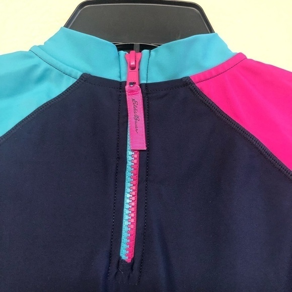 Eddie Bauer Girls Colorblock Short Sleeves Rash Guard Swim Top Size L(14-16) - Picture 5 of 13